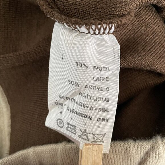 Vtg 80s CHAUMIERE aux TRICOTS Paris Wool Blend Knit Jacket Skirt Suit Brown - Picture 12 of 12